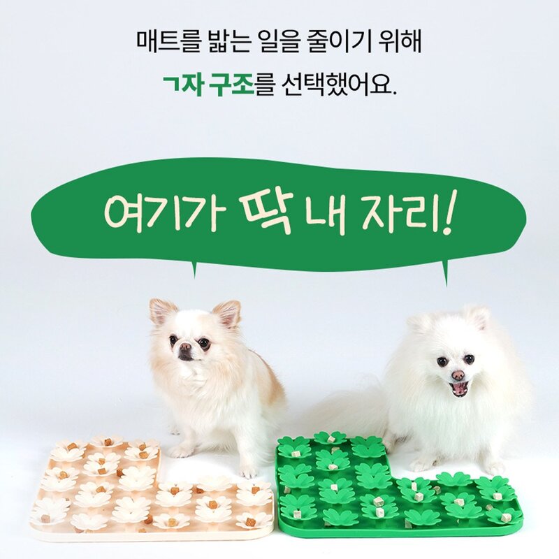 펫팀 강아지 노즈워크 장난감 새싹매트, 1개, 그린