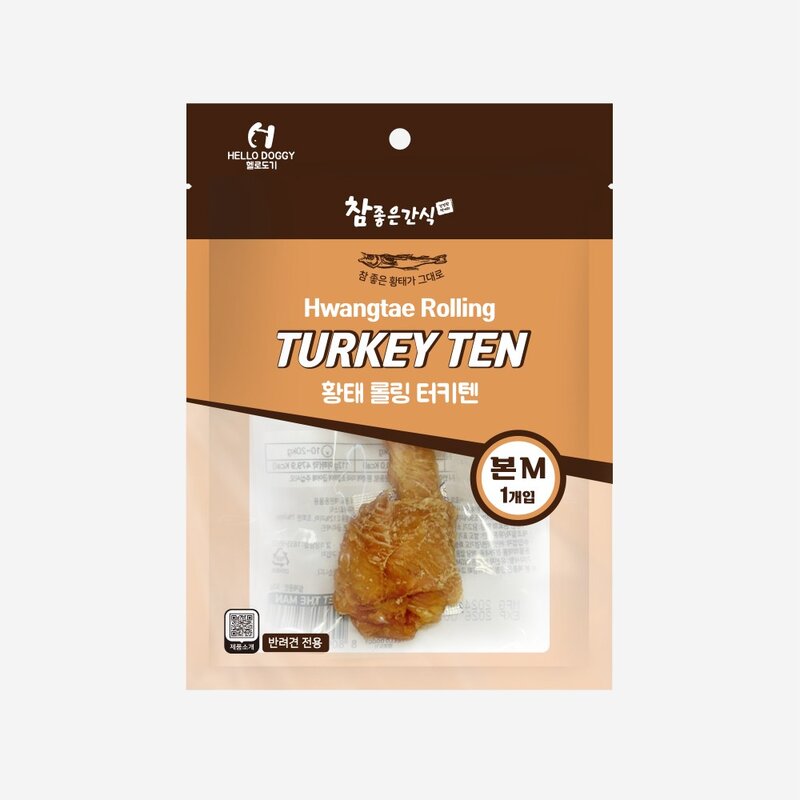 헬로도기 황태 롤링터키텐 본M 1개입 터키츄 오래먹는간식, 단품, 단품