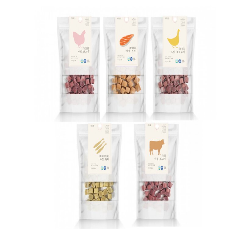 (당일발송) 아임큐브100g - 5종 오리고기 닭고기 소고기 연어 황, 황태