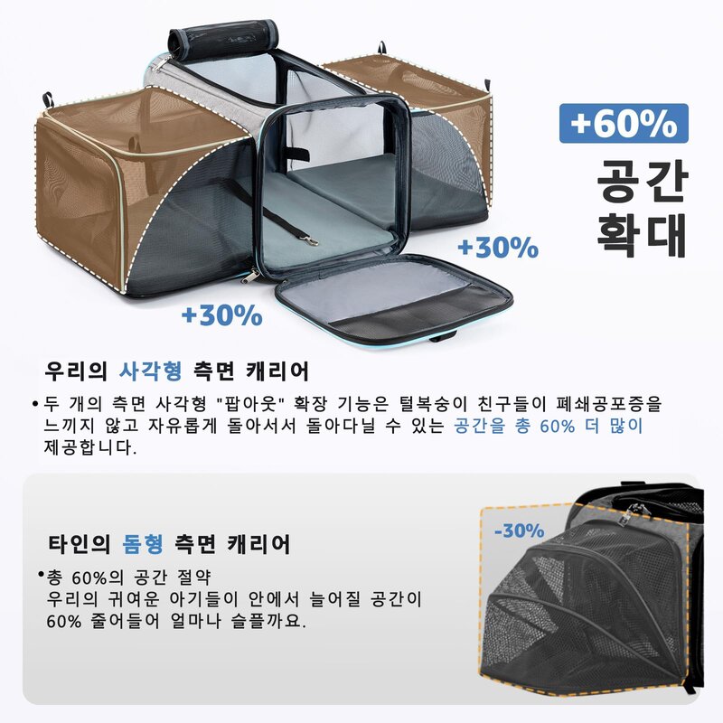 바퀴 달린 확장형 반려견 캐리어