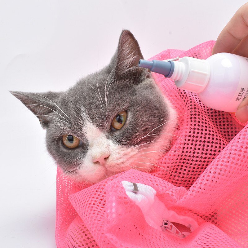 톡톡창고 고양이 다용도 목욕 주머니 고양이목욕 캣 목욕망 발톱깍기 귀청소 고양이망
