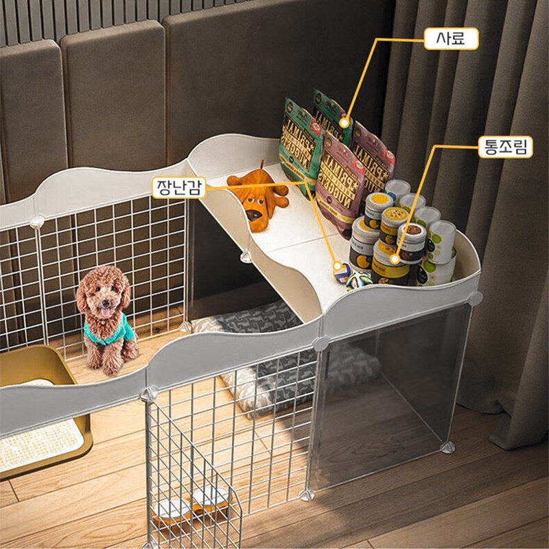 강아지 울타리 화장실 분리 펜스 화장실 수납공간 일체형, 1개