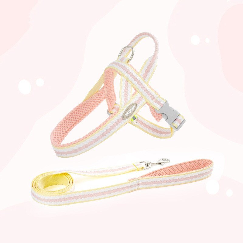 NY STYLE 하네스 + 리드줄 세트, M, 오렌지, 1개